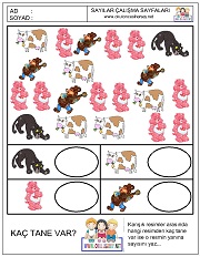 okul öncesi çocuklar için sayı kavramı ile ilgili çalışma sayfaları